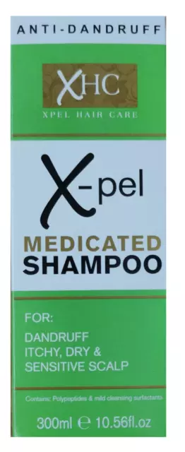 Medicated Shampoo X-pel XHC Treats Dandruff Psoriasis Dry Itchy Scalp - 300ml