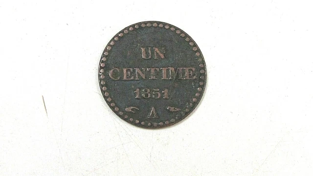 France 1 Centime 1851 A  Avec Accent Dupre Bronze