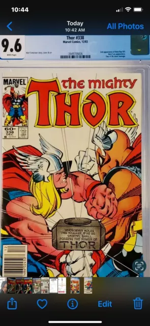 THOR The Mighty #338 Marvel 1983 CGC 9.6 White Pages 2nd Beta Ray Bill 5