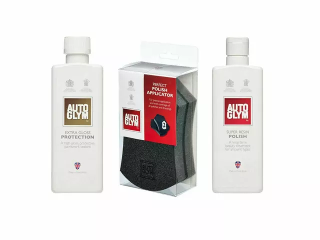 Autoglym Extra Gloss Protection Super Resin Polish Car Wax Applicator 325ml Kit