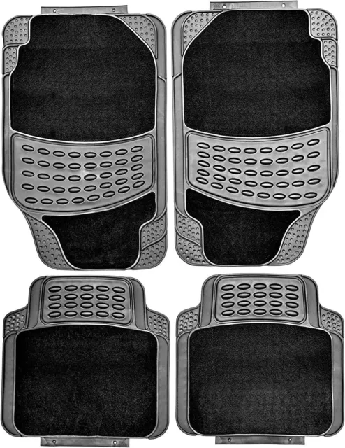Rubber Car Mats Set To Fit Rover 75 Tourer / Mgztt Cut To Fit With Carpet Inlay