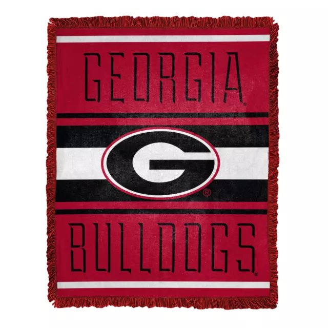 Northwest NCAA Georgia Bulldogs Nose Tackle Woven Jacquard Throw Blanket