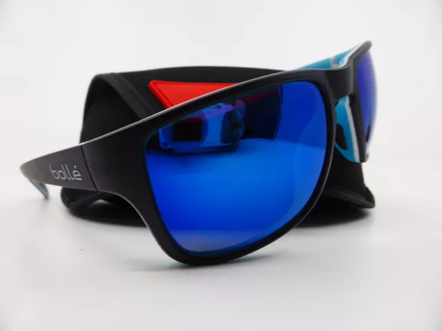 Bolle SLATE Sunglasses Matte Black Blue - POLARISED Offshore Blue Cat 3. Lenses