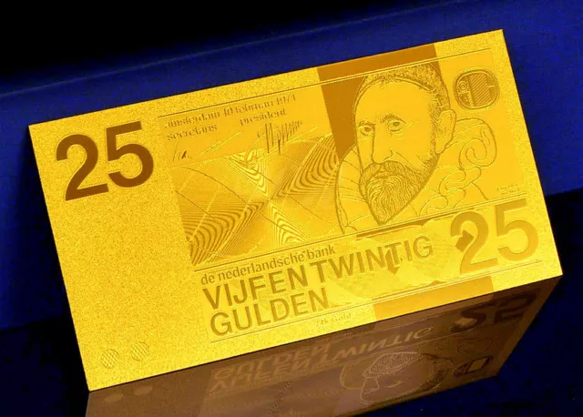 ★★ Pays Bas / Netherlands : Billet Polymer  " Or " Du 25 Gulden ★