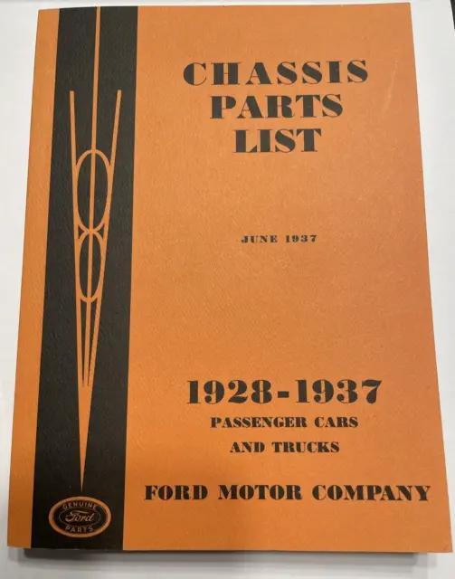 Polyprints V-34 Ford Chassis Parts List June 1937 Passenger Cars & Trucks
