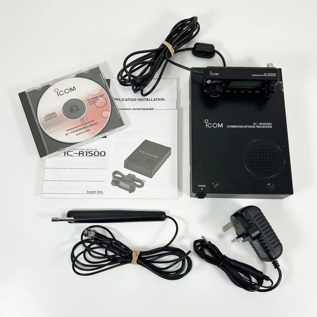 Icom IC-R1500 HF VHF UHF Communications Receiver with LCD Control Head & Antenna