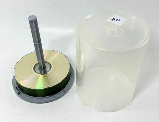 20 RIDATA CD-R 52x 80 Minute 700 MB Cd Discs in Clear Plastic Cake Box ...