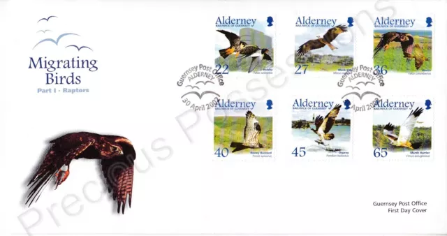 Alderney First Day Cover FDC 2002 MIGRATING BIRDS PART 1 RAPTORS