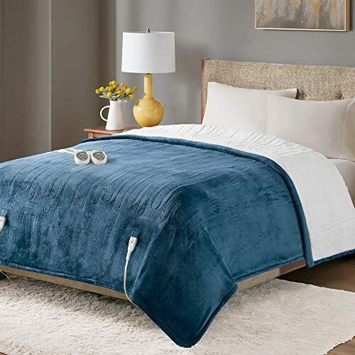 Sherpa Soft California King Electric Blanket with Dual Controls, Heating Blan...
