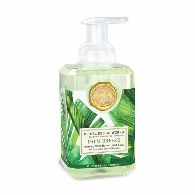 NIB Set of 2 Michel Design Works Foaming Liquid Hand Soaps - Palm Breeze