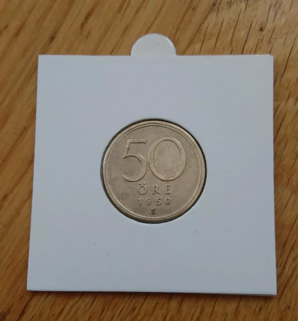  Sweden Sverige Silver Coin 50 Ore öre 1950 Gustaf VI Adolf
