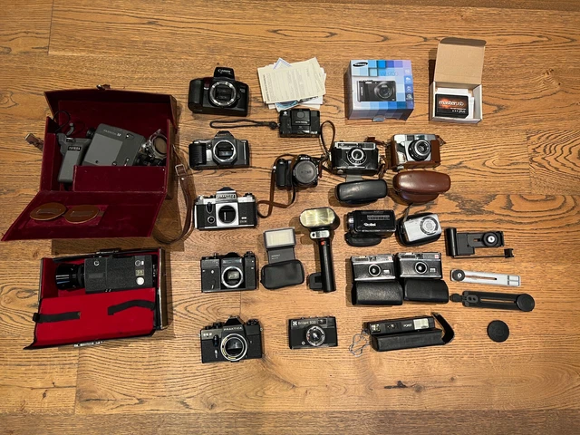 Konvolut Kameras, Video/Film + Zubehör- ungeprüft nikon defekt canon Paket set
