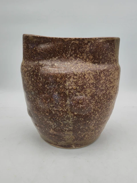 ANCIEN VASE BOUTEILLE en grès signature à identifier EUR 249,00