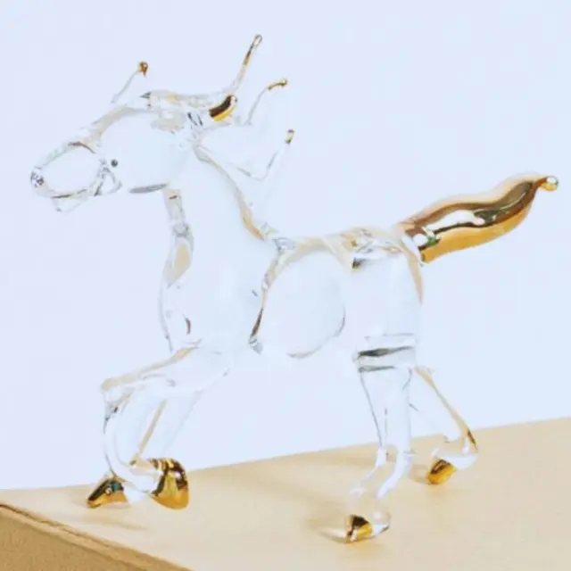Horse Figurine Animal Hand Blown Glass Shape Art Collectible and Home Decor
