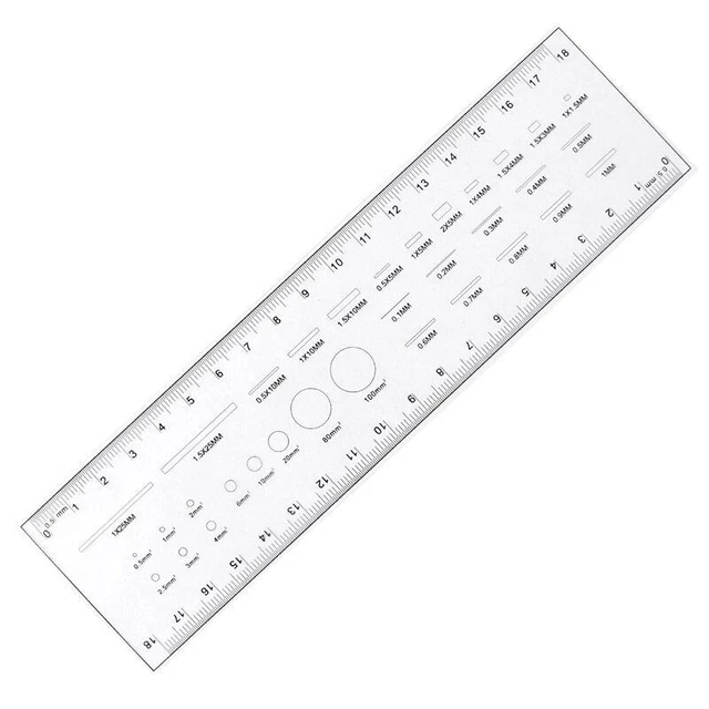 Film Ruler Gauge 18cm/20cm Dot Line Surface Calibration Ruler Measuring Tools