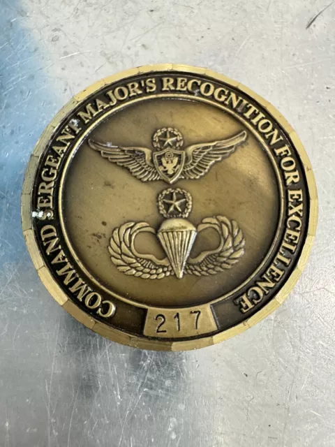 ARMY Aviation Center Command Sergeant Major Excellence Award Challenge Coin