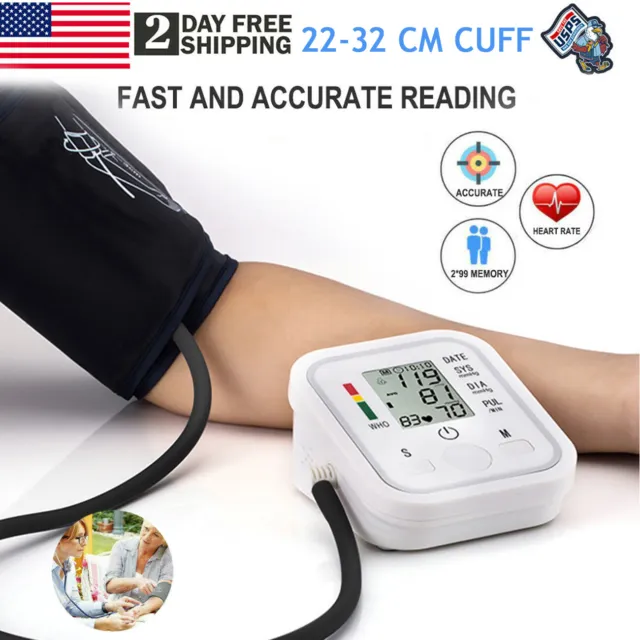 Digital Blood Pressure Monitor LCD Cuff Upper Arm Automatic Machine Pulse Meter