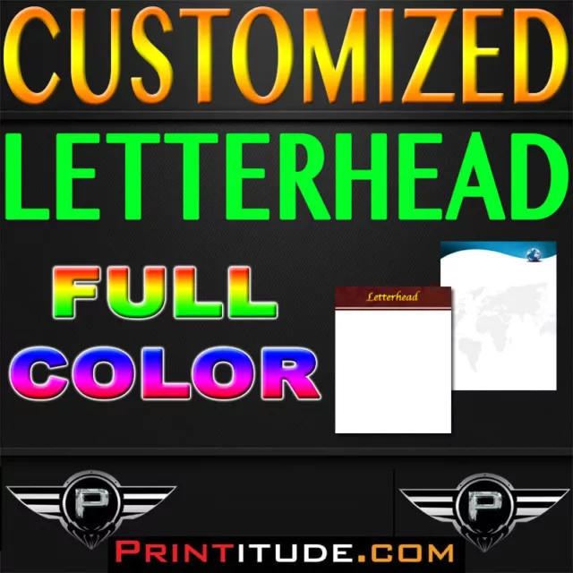 1000 LETTERHEAD Full Color 8.5" x 11" 100LB PAPER, 8.5X11 DOUBLE SIDED