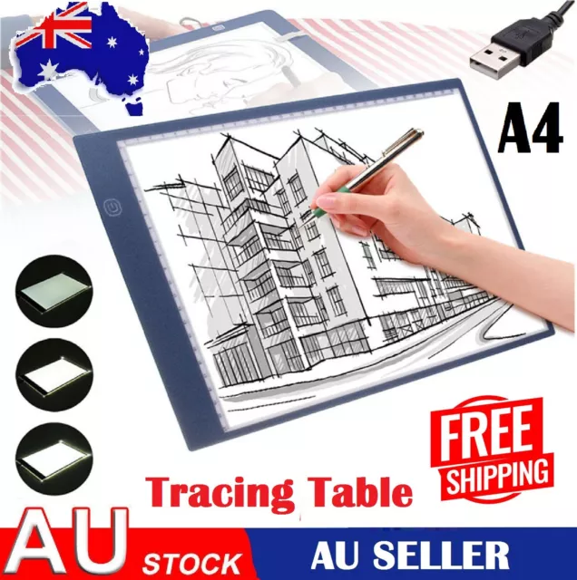 A4 USB LED Artist Tattoo Stencil Board Light Tracing Drawing Pad Artist Table AU