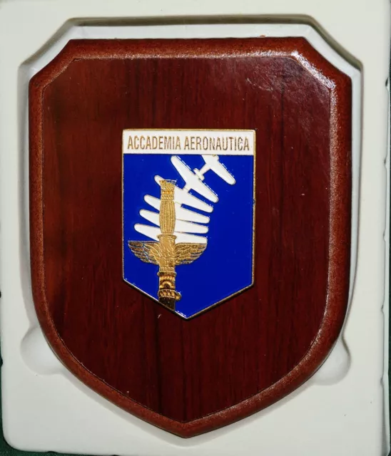 Crest Militare da collezione metallo su legno - ACCADEMIA AERONAUTICA