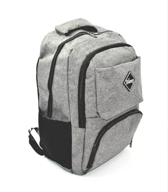 Laptop Backpack 15.6 inch Rucksack Bag Bizey usb charging port Grey Work Sport