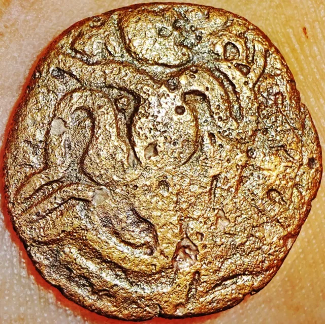 India Ancient - Chola Empire - Raja Raja Chola - 1 Kasu (985-1014 Ad) Rare #Hr8