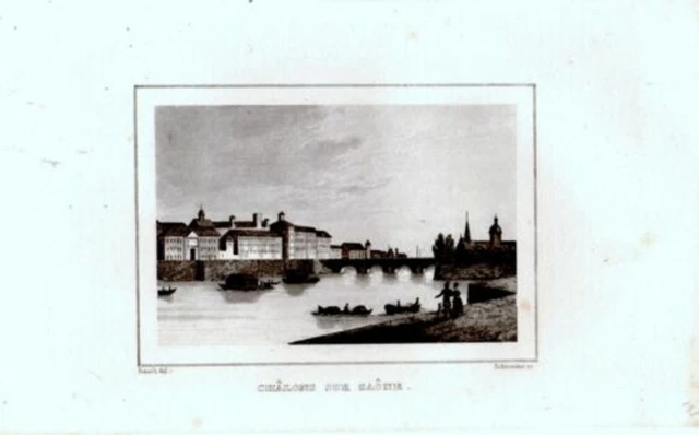 GRAVURE SUR ACIER 19ème CHALÔNS SUR SAôNE
