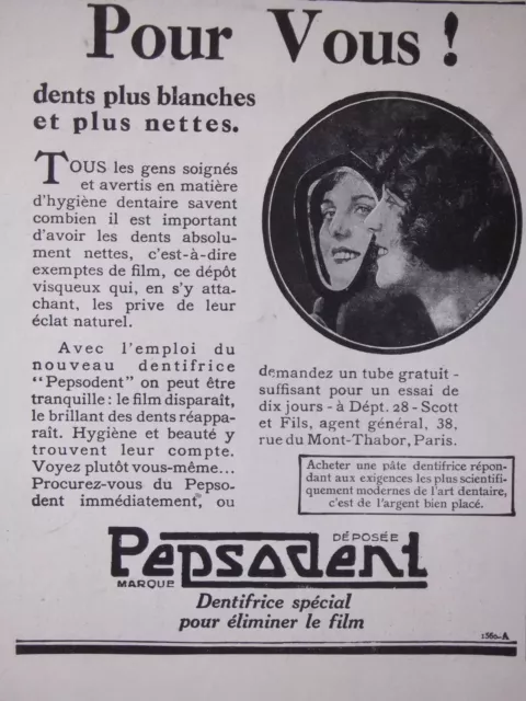 Publicité Pepsodent Dentifrice Pour Vous ! Dents Plus Blanches Et Plus Nettes