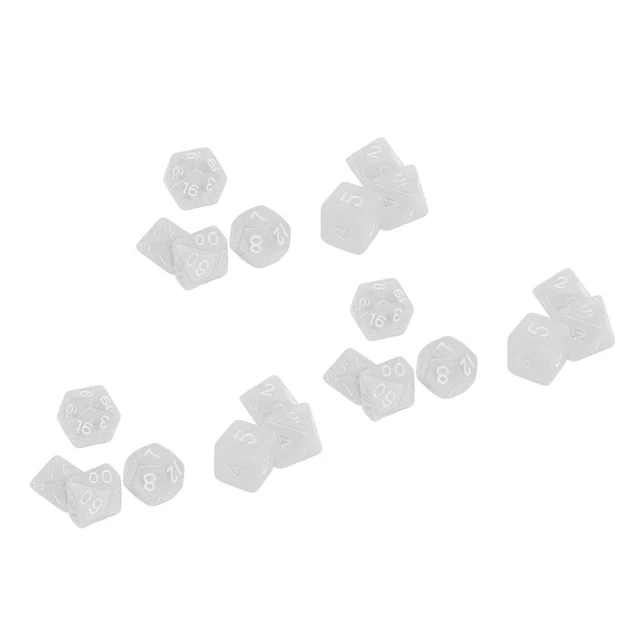 (Transparent)Number Dice Set Clear Numbers Polyhedral Dice Set Prevent