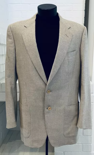 CANALI MILANO BLAZER Jacket Mens EU 50L US 40L Taupe Tan Wool Silk Coat ...