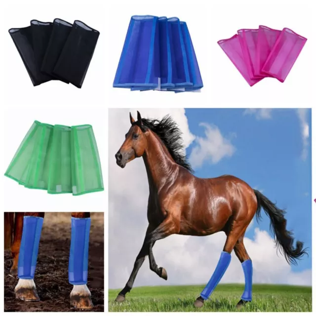 4PC Colorful Leg Guard Large Horse Fly Leg Boots for Jumping Protection Training