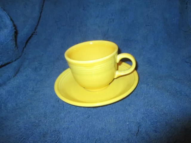 Fiesta Ware Bright Yellow Cup & Saucer Set