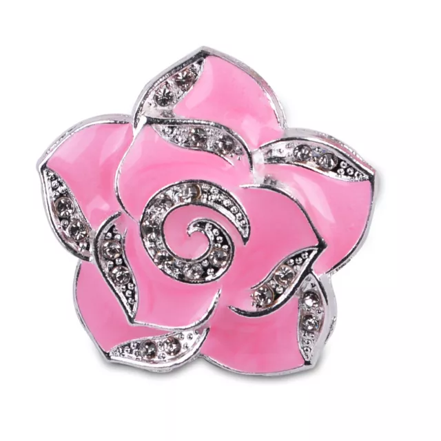 2Pcs PINK Rhinestone Flower Clip Auto Car Air Vent Perfume Freshener Universal