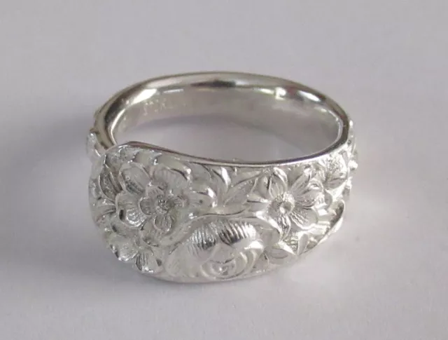 Sterling Silver Spoon Ring - Kirk & Son Inc. / Repoussé - size 8