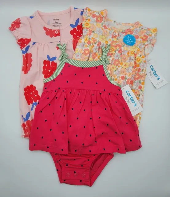 Carter's Baby Girl Infant Size 6 month lot of 3 outfits NWT