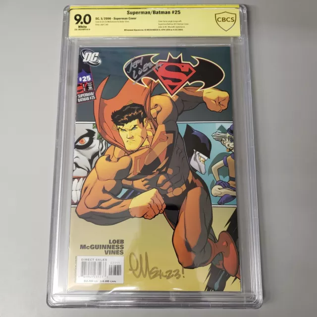 Superman / Batman 25 CBCS NOT CGC 9.0 2X Signed McGuinness & Loeb DC Comics 2006