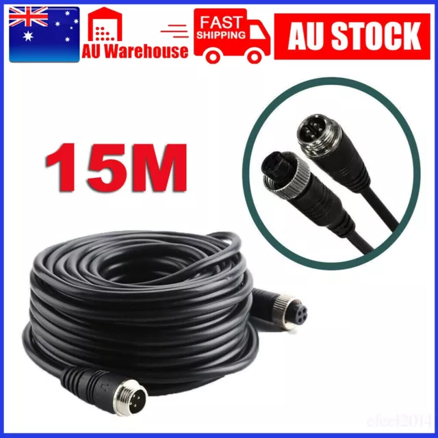 15M 4Pin Video Extension Cable Wire For Car Bus Truck Reversing Rear View Camera