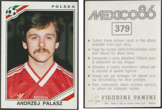 Mexico 86 Calciatori Panini 379 Polska - Andrzej Palasz - Polonia - New 1986