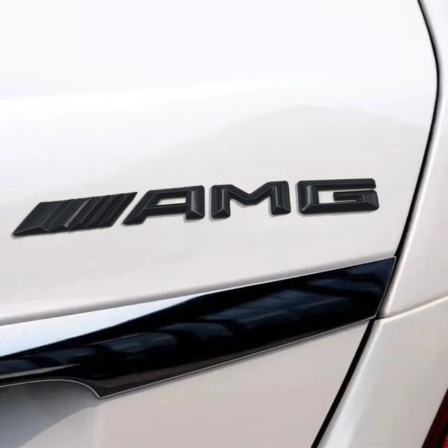 MERCEDES AMG LOGO Aufkleber Emblem Schriftzug Schwarz glänz für ...