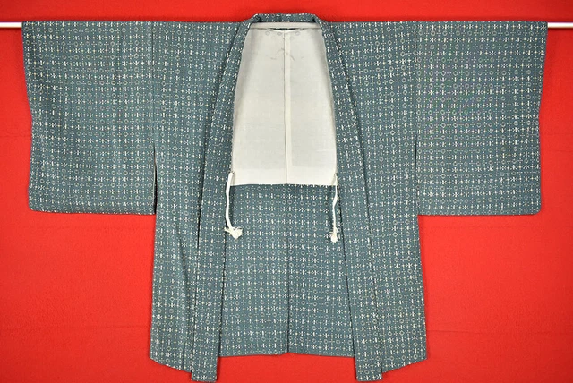 Vintage Japanese Kimono Silk Antique BORO HAORI Kusakizome Dyed/A074/565