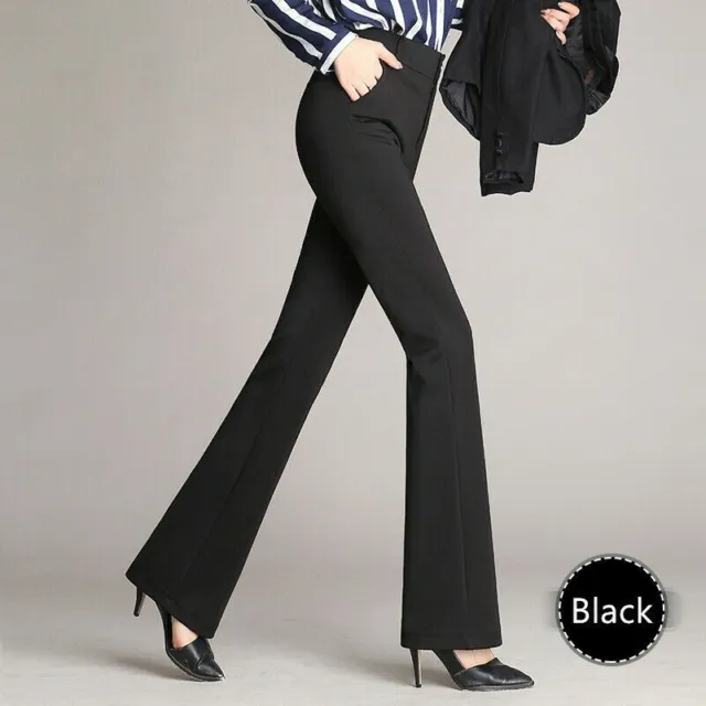 WOMEN LADY FLARED Pants Suit Trousers Bootcut Stretch Business