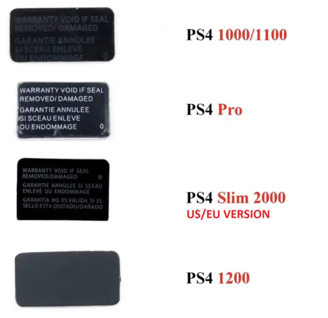 Autocollants Garantie PS4 (x2) / Warranty Stickers PS4 (Pro / Slim / Fat) (x2)