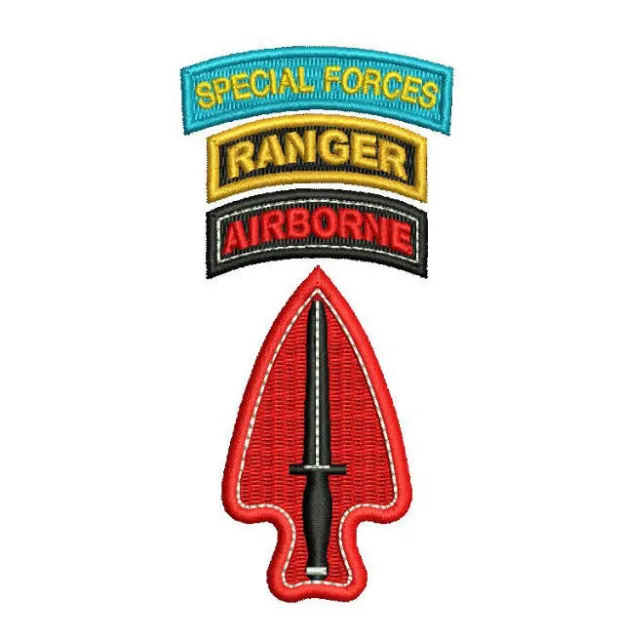 Army Special Operations Command USASOC SF Ranger Airborne tab Embroidered Shirt