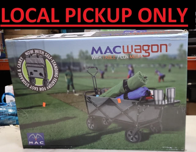 Mac Sports Collapsible Folding Outdoor Garden Utility Wagon Cart with Table...