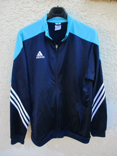 VESTE ADIDAS COULEUR OM bleu marine ciel jacke giacca felpa jacket L EUR 19 90 PicClick FR