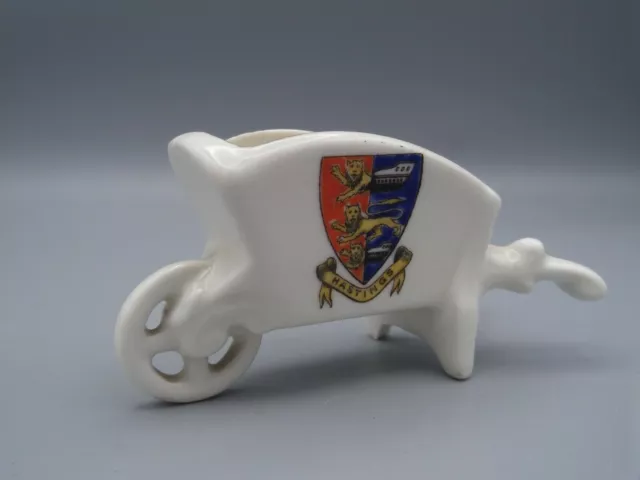 Crested Ware China Wheelbarrow - Hastings Crest - Gemma