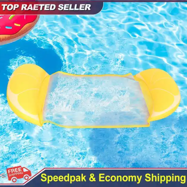 Foldable Floating Water Hammock Lounger Inflatable Pool Air Mattress (Orange)