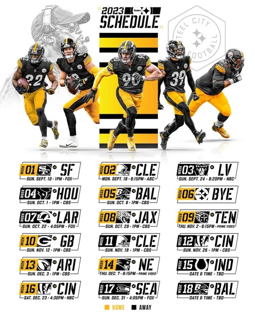 PITTSBURGH STEELERS 2023 Season Schedule NFL 8x10 Photograph Print 11.