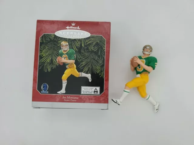 Vintage Hallmark 1998 Keepsake Ornament Football Legends Joe Montana, Notre Dame