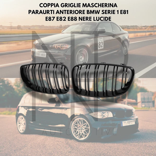 Griglia Anteriore Per BMW Serie 1 E81 E87 - Nero Lucido Doppia 986598 - 10